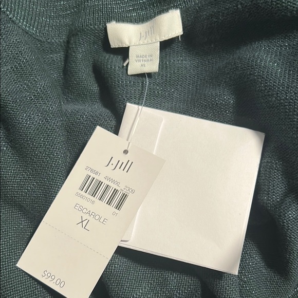 J. Jill Green Cardigan Sweater Open Front - Picture 3 of 4